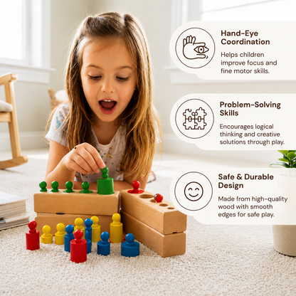 Montessori Colors and Numbers Learning Wooden Toy