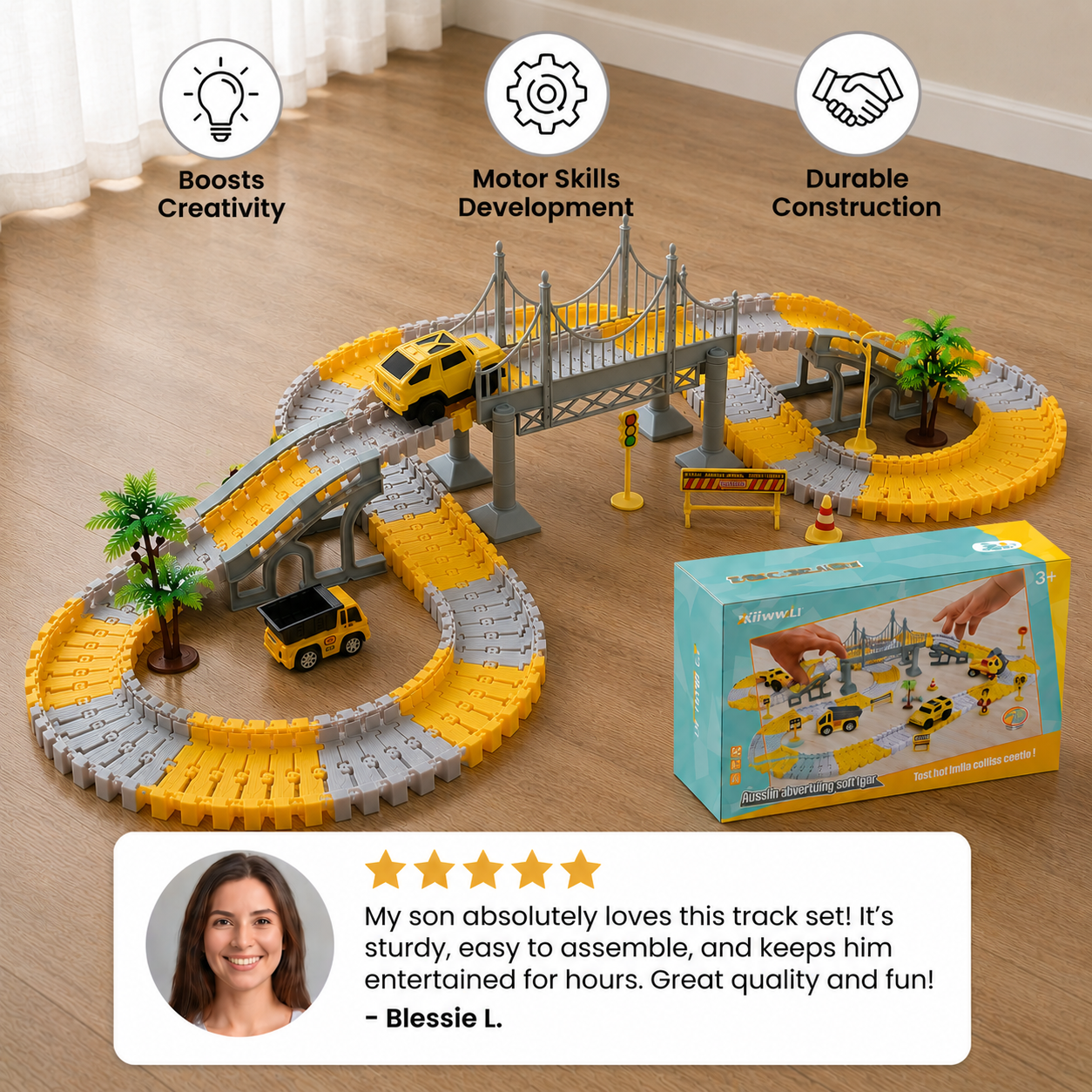 Adventure race track with track cars
