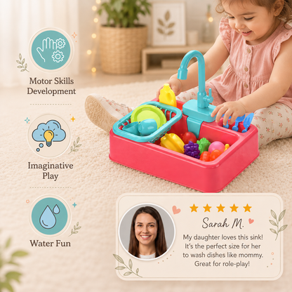 Dishwashing Sink Toy with Running Water
