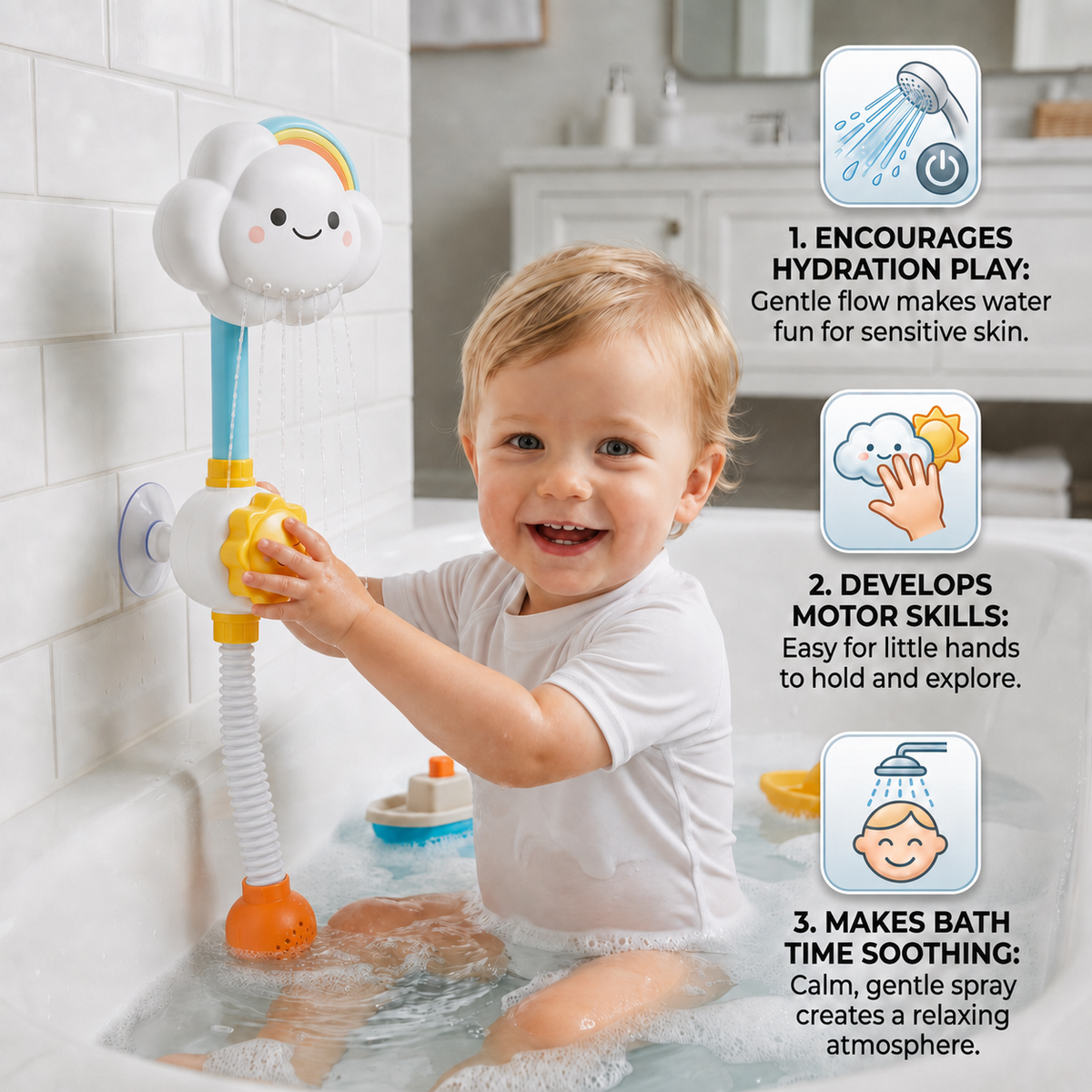 Baby Bath Toy Cloud Shower Head