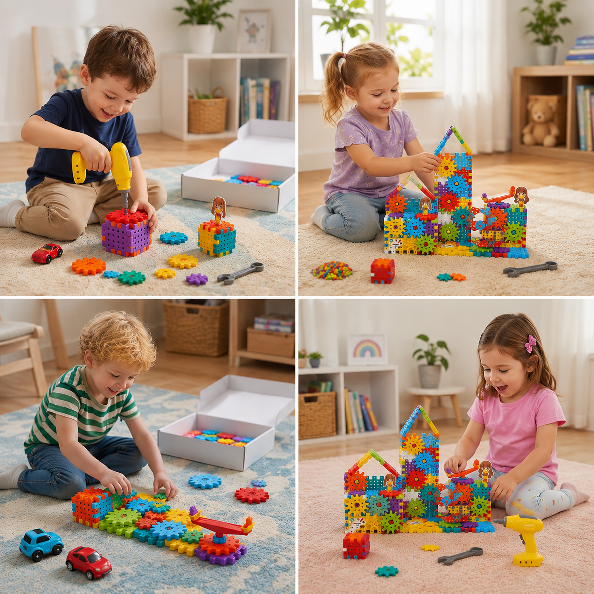 Montessori 3D Gear and Puzzle Blocks