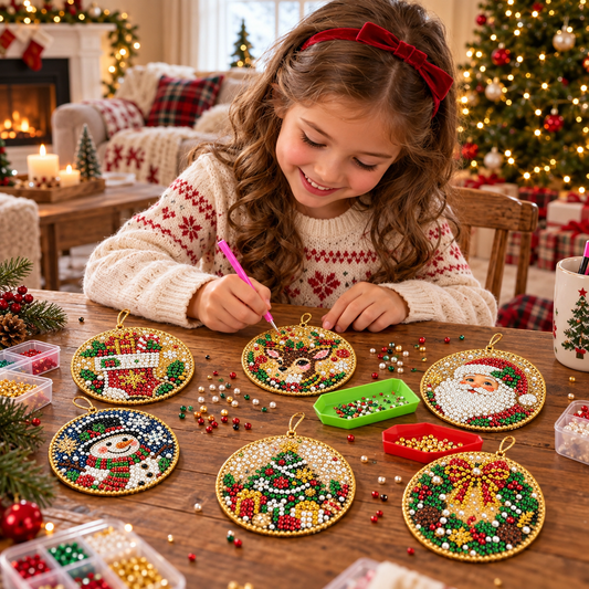 DIY Christmas Diamond Painting Ornament Kit – Festive Tree Hanging Decorations