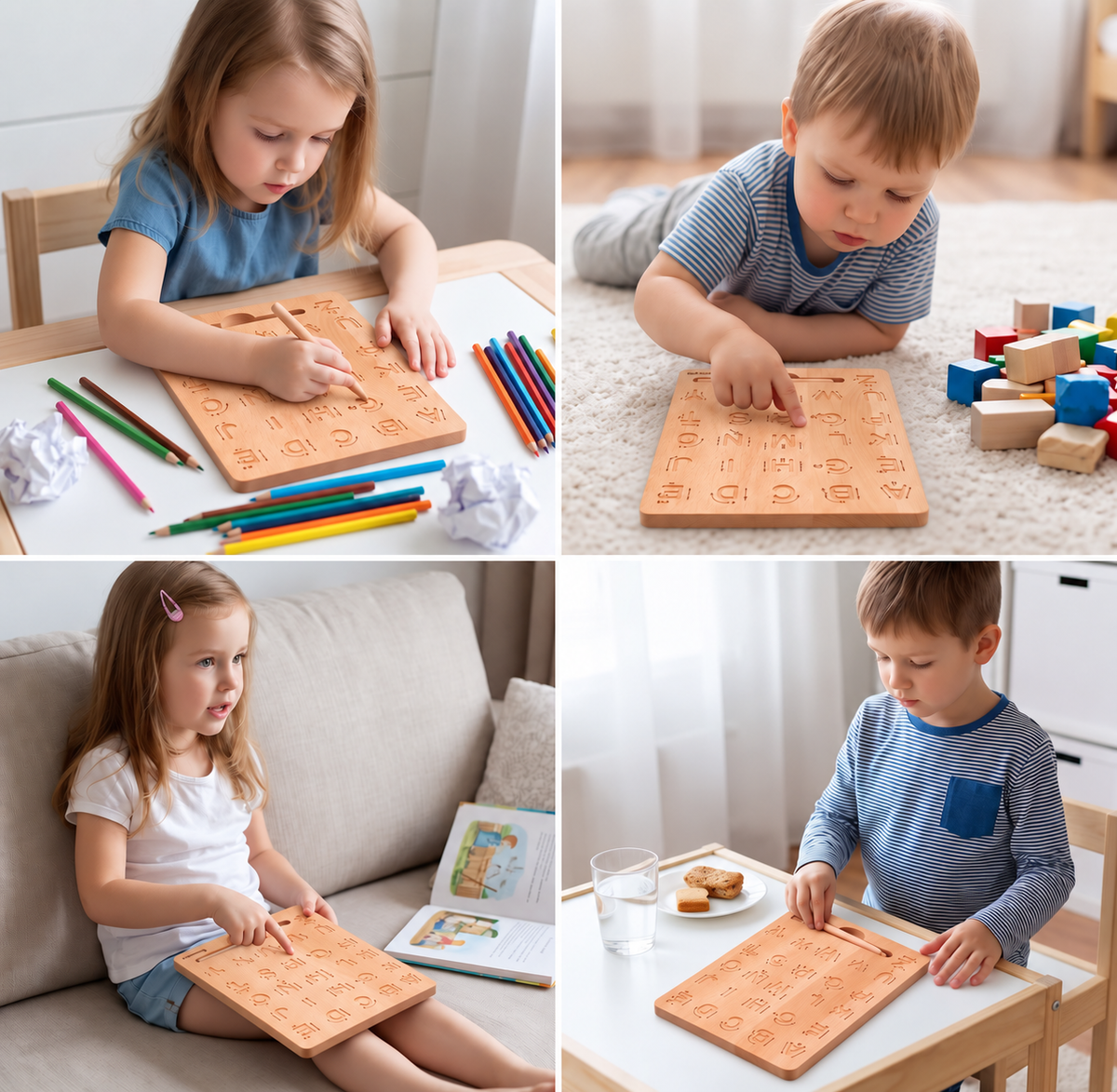 Wooden Letter Board for Learning to Write