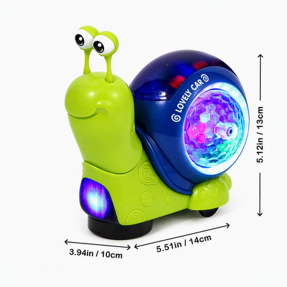 Light-up and music-playing snail crawling toy