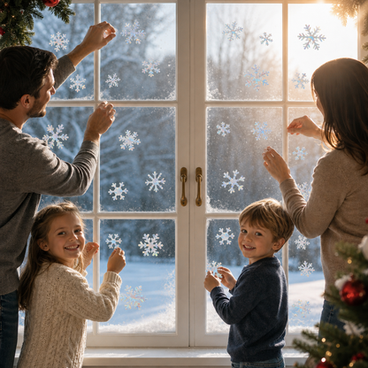 Reusable Snowflake Suncatcher Window Stickers