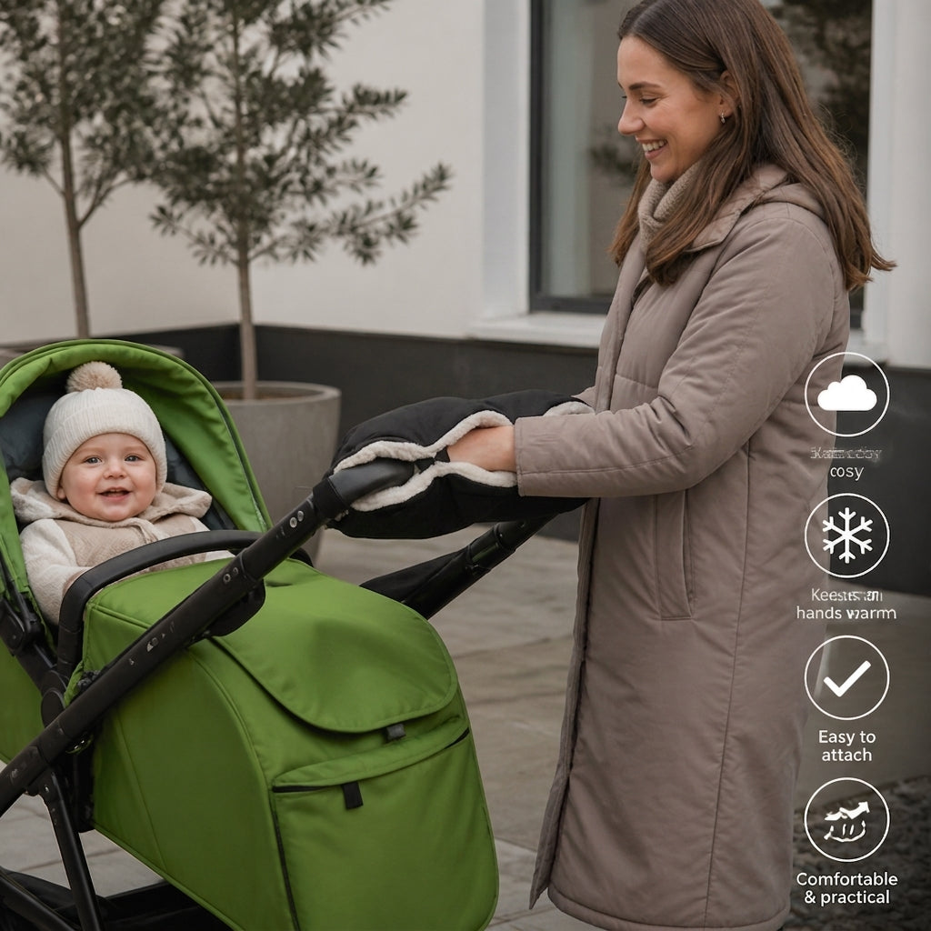 Cosy hand warmer for prams and pushchairs