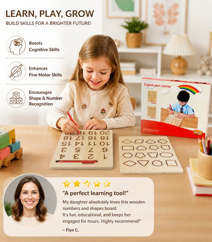 Wooden Numbers & Shapes Board