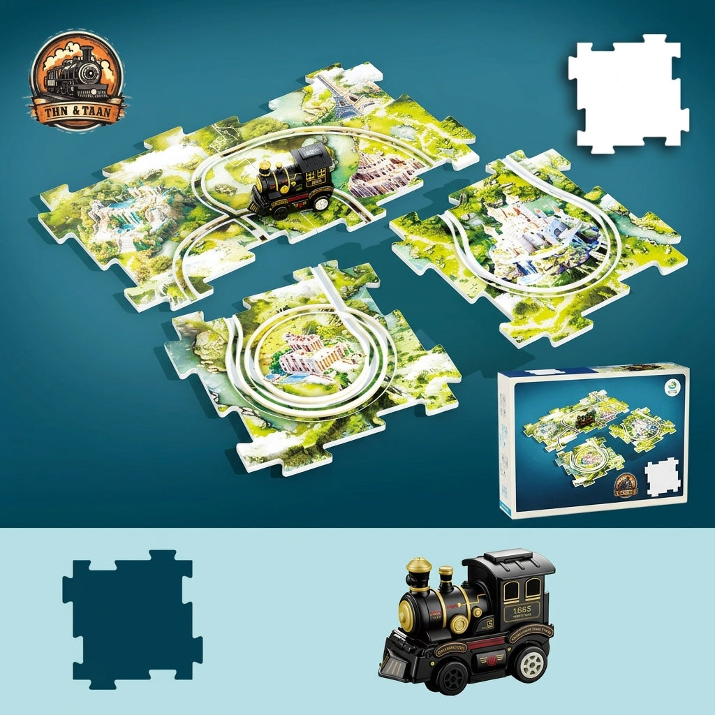 Christmas puzzle railway train toy 4 pcs