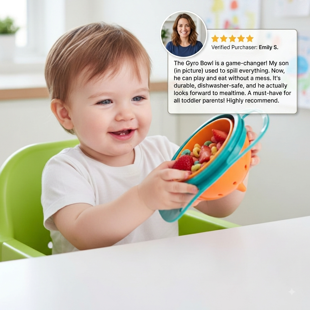 Non-spill baby bowl – eating without spilling