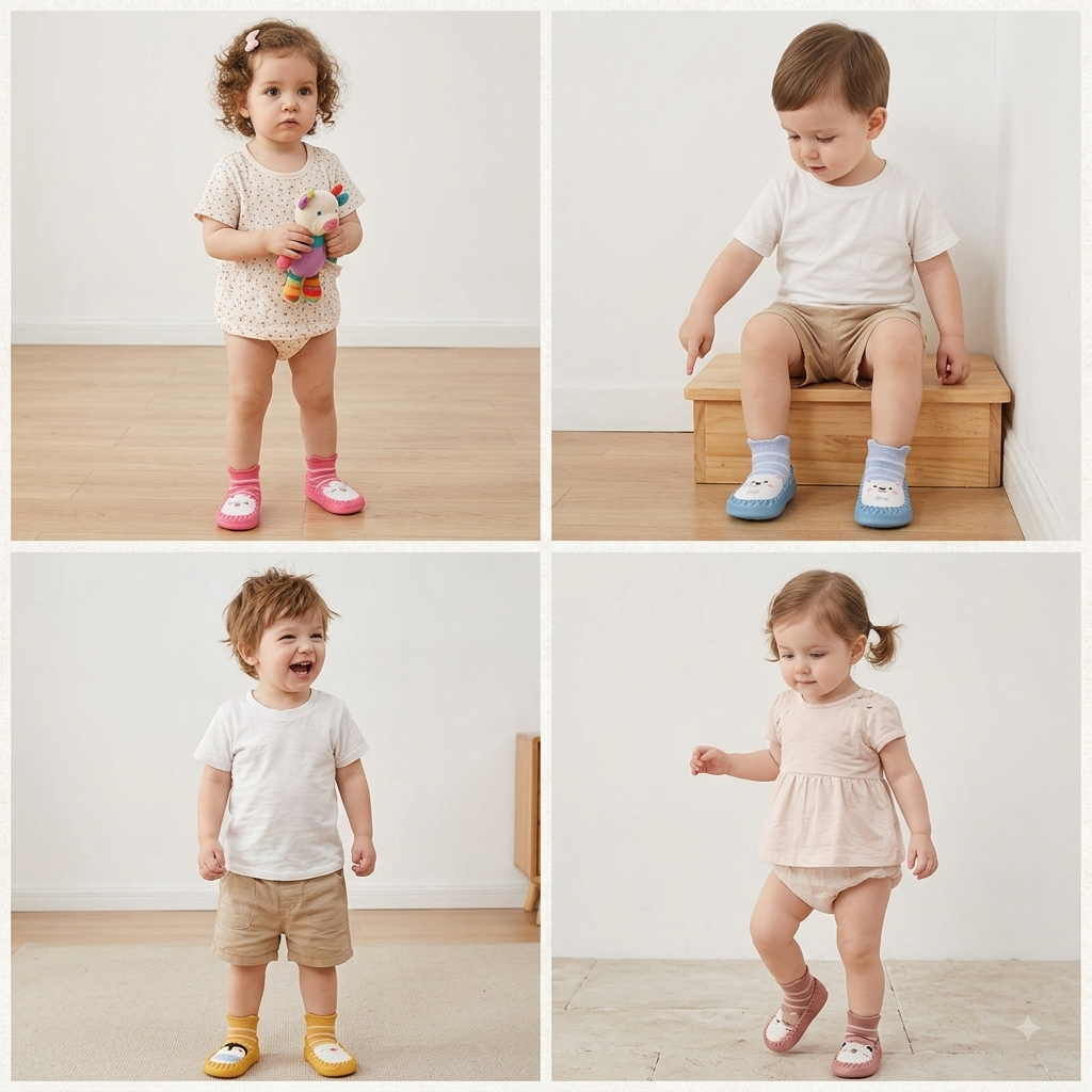 Baby Breathable Sock Shoes – Non-Slip Soft Sole Walking Socks for Infants & Toddlers