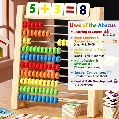 Wooden Abacus Counting Frame – Educational Toy for Learning to Count and Calculate