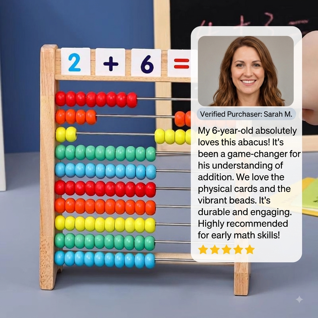 Wooden Abacus Counting Frame – Educational Toy for Learning to Count and Calculate