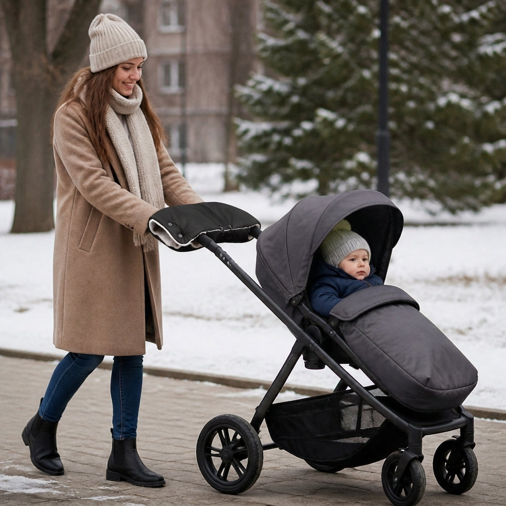 Cosy hand warmer for prams and pushchairs