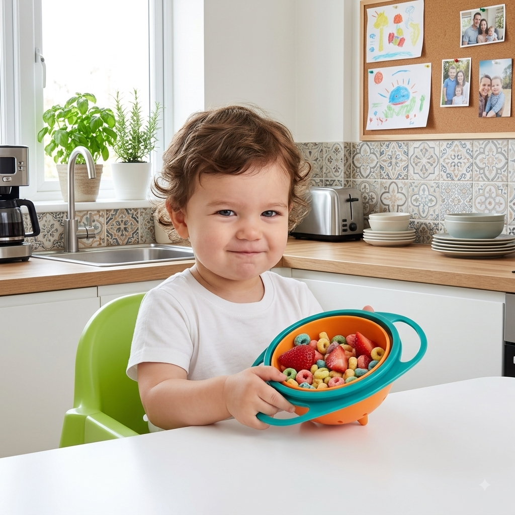 Non-spill baby bowl – eating without spilling