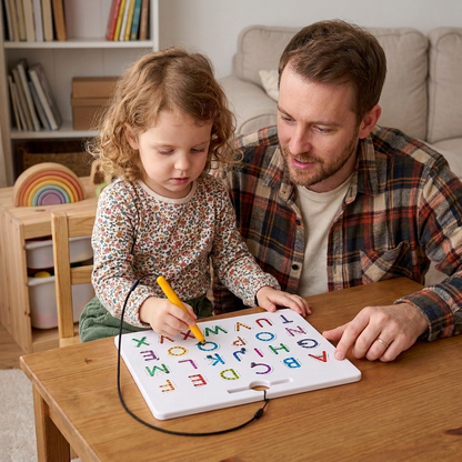 2-in-1 Magnetic Letter Tracing Board for Uppercase & Lowercase Writing Practice