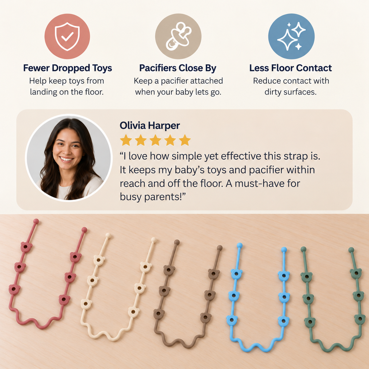 Universal Silicone Anti-Drop Toy & Pacifier Strap