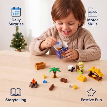 Christmas Nativity Building Blocks Advent Calendar for Kids