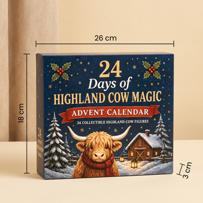 24-Day Highland Cow Advent Calendar with Collectible Mini Figurines