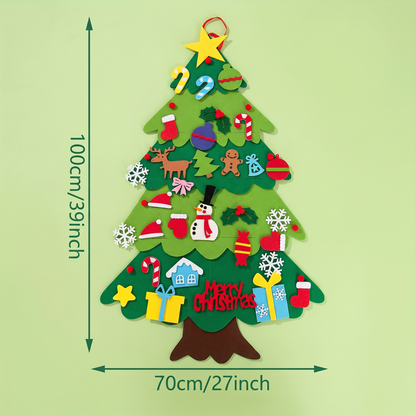 Kids’ DIY Felt Christmas Tree with Decorative Ornaments
