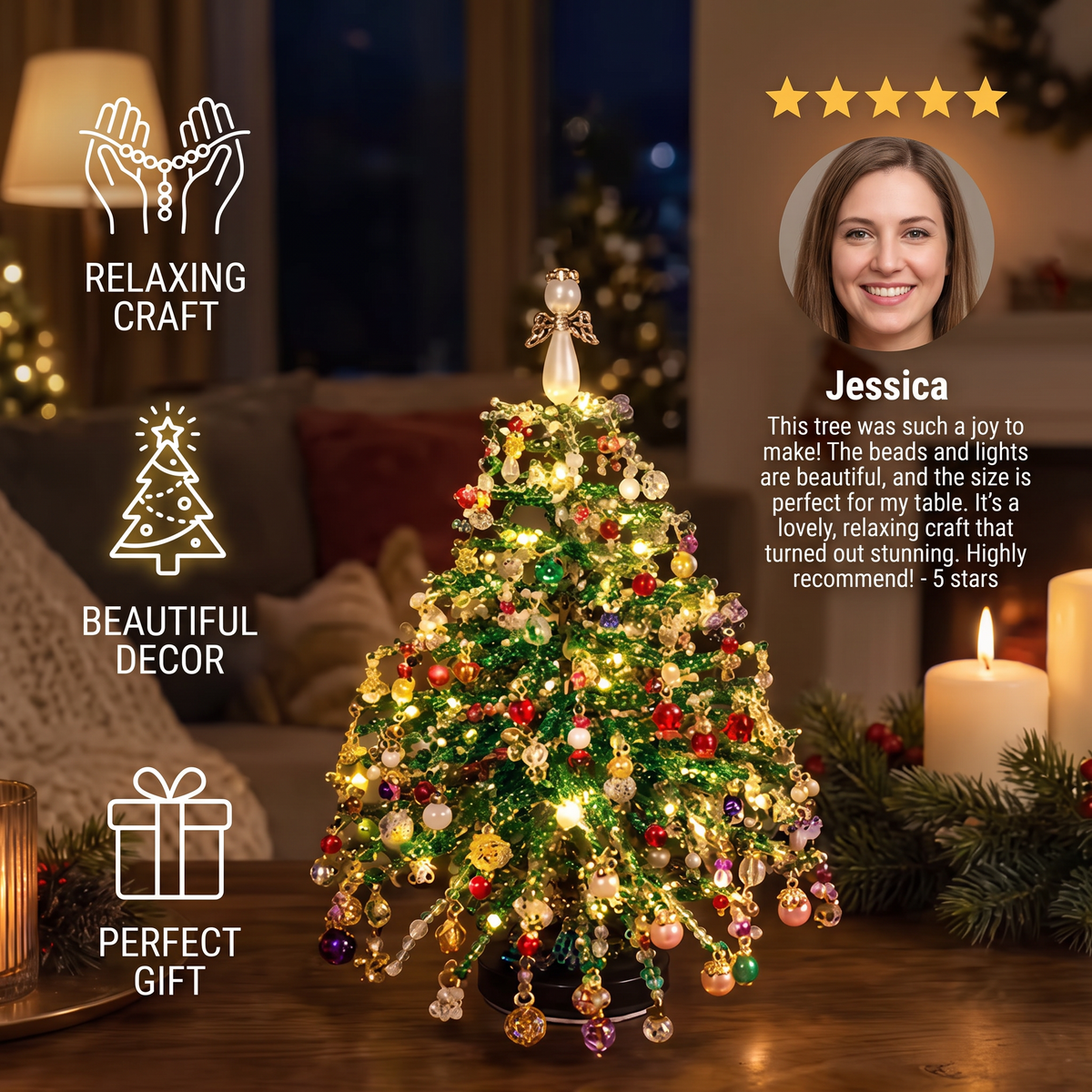 DIY Crystal Beaded Christmas Tree Craft Kit