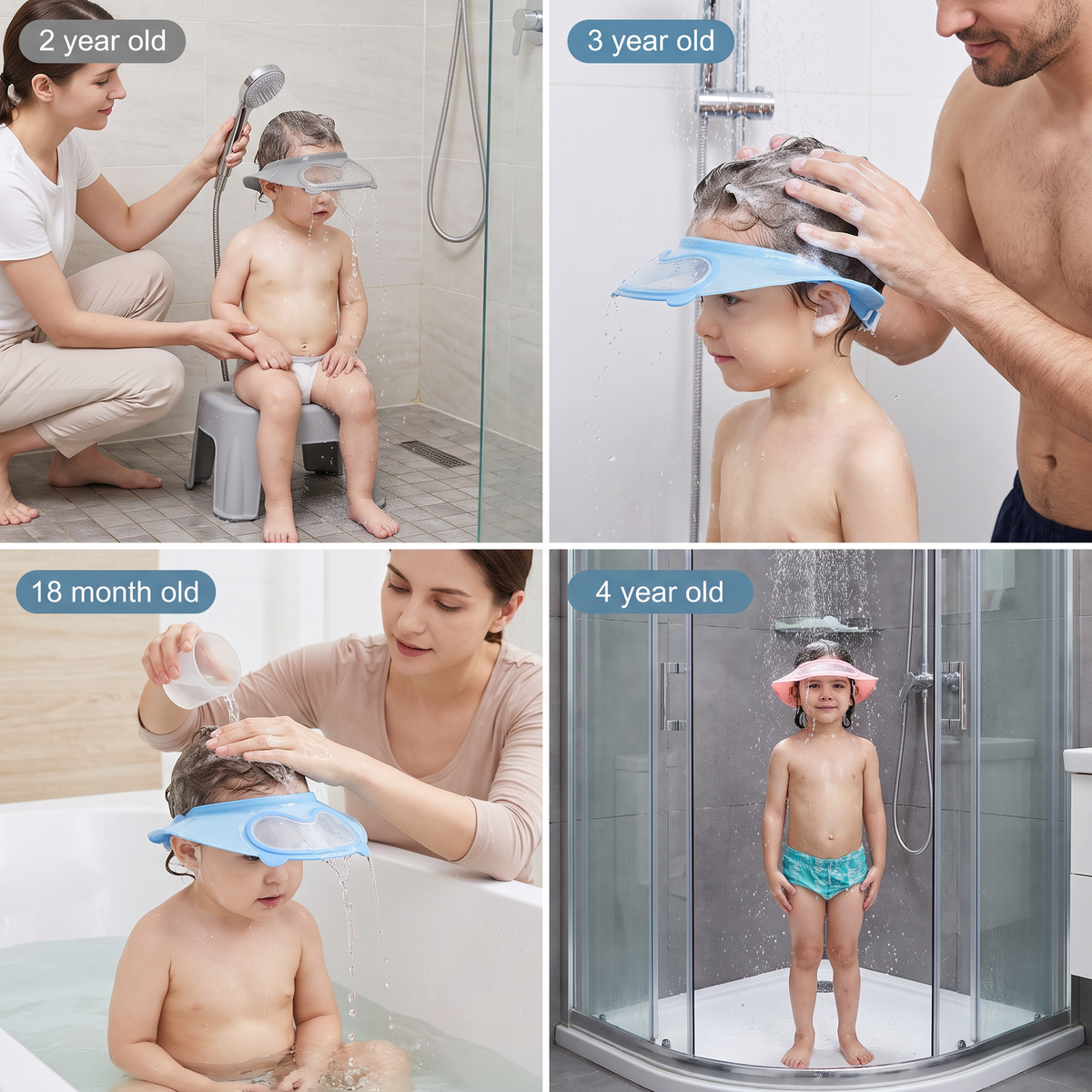 Adjustable Baby Water & Shampoo Visor with 360° Eye & Ear Protection