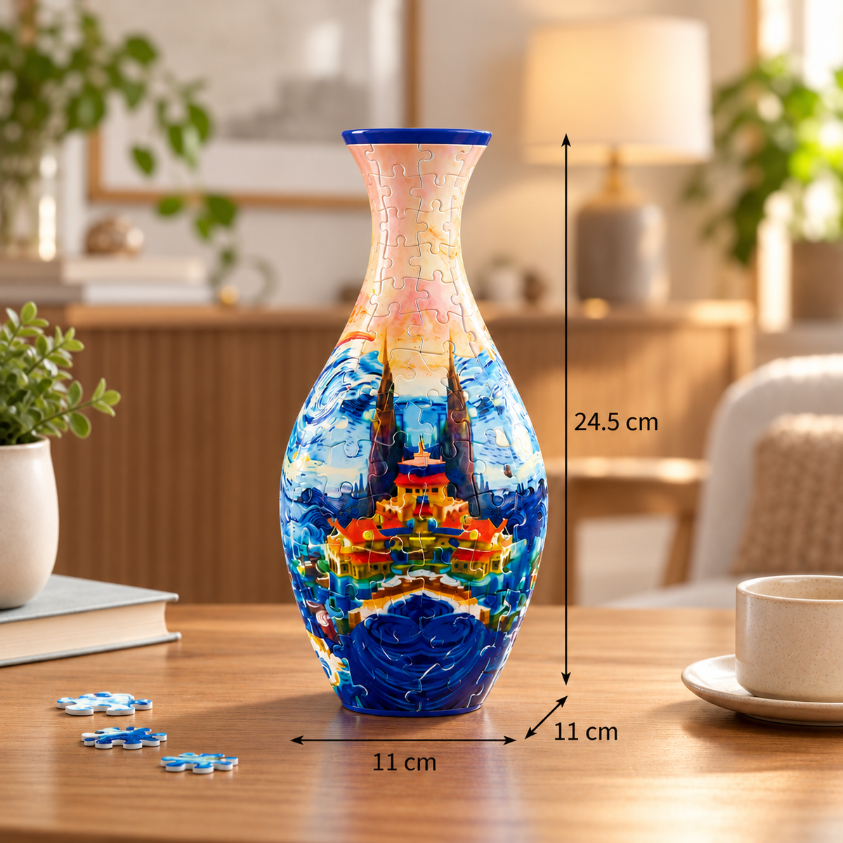 DIY 3D Jigsaw Puzzle Flower Vase