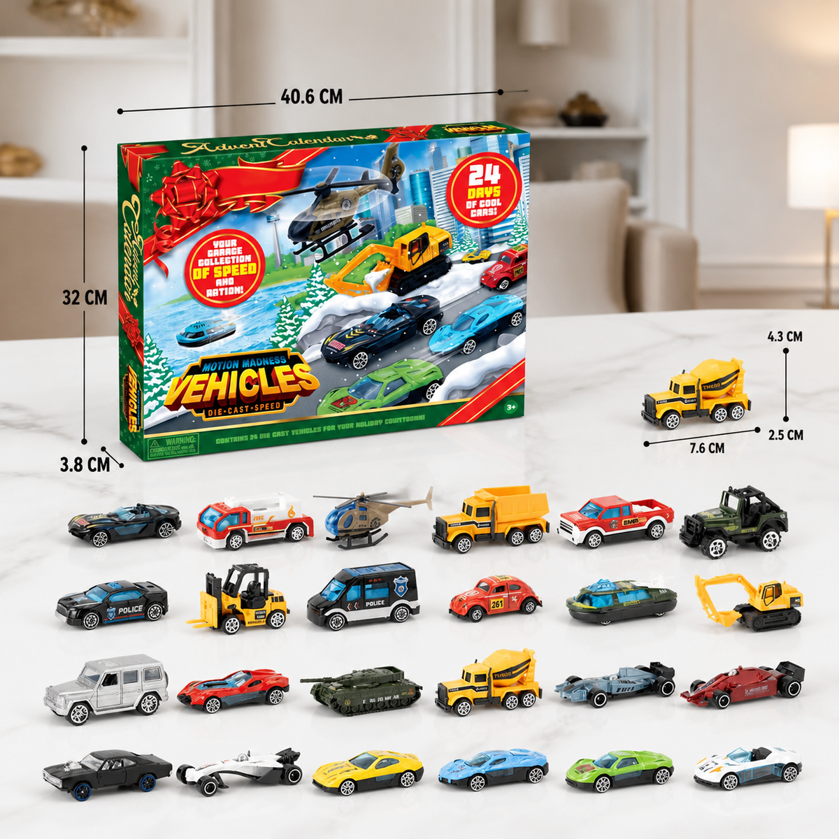 Christmas Die-Cast Car Advent Calendar for Kids