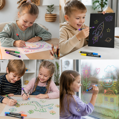 Outline Shimmer & Metallic Glitter Marker Set