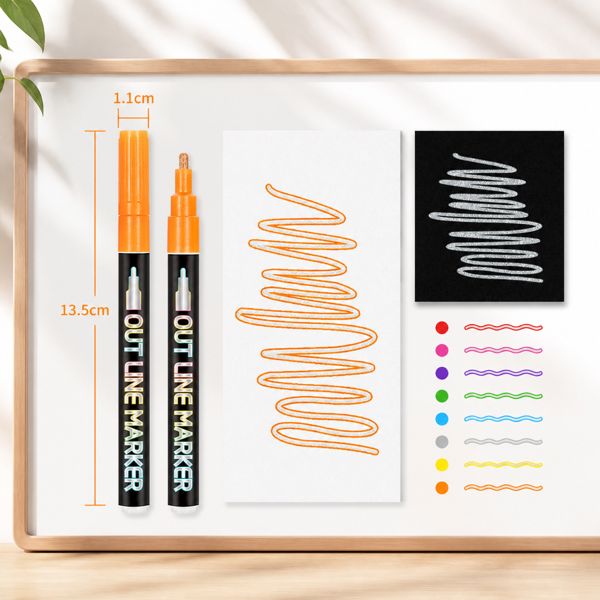 Outline Shimmer & Metallic Glitter Marker Set