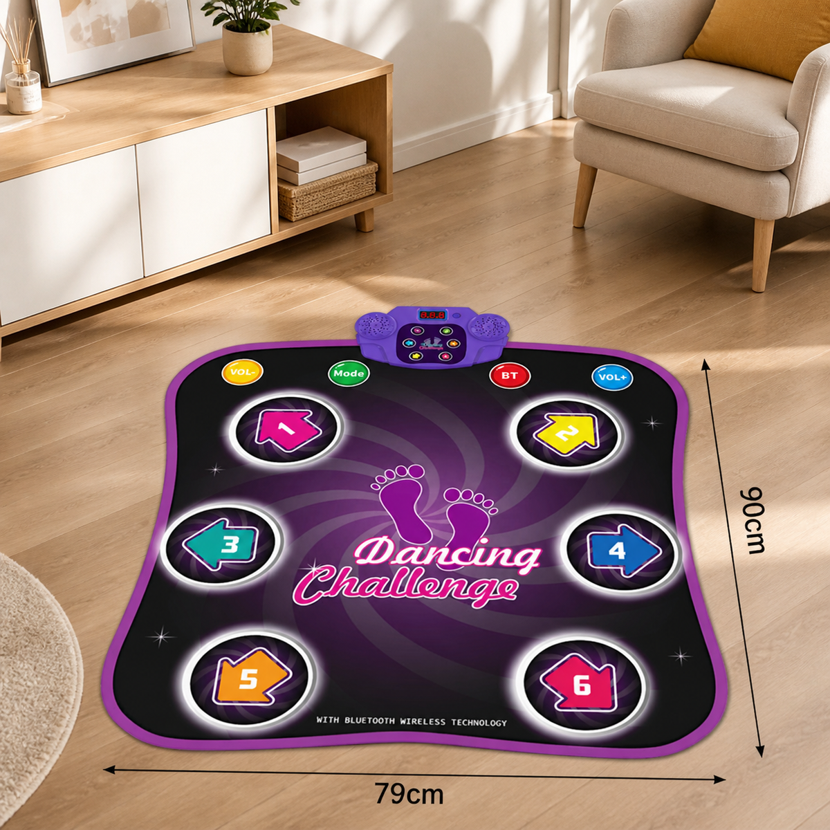 Kids’ Light-Up Bluetooth Dance Mat with 5 Game Modes