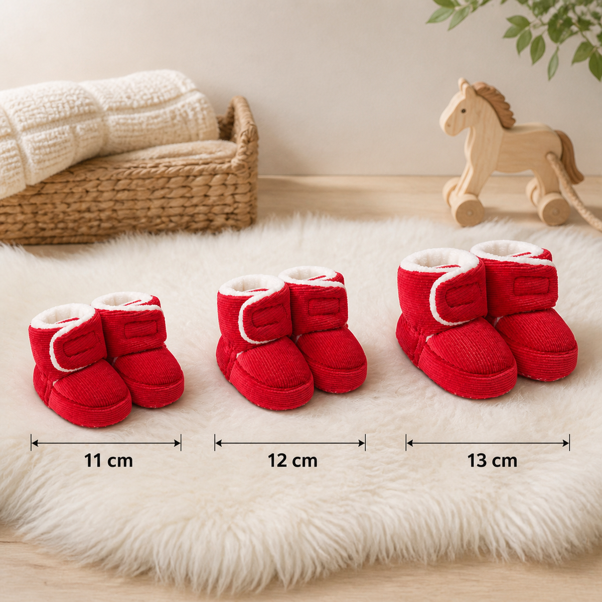 Warm & Cozy Plush Baby Booties with Soft, Non-Slip Soles