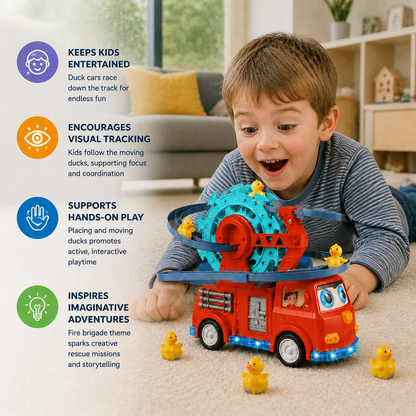 Fire brigade duck slide toy car