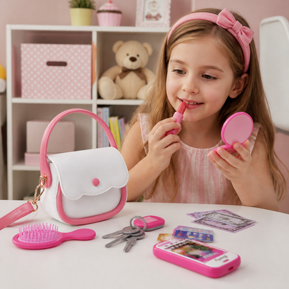 Kids Pretend Play Handbag Set with Phone, Makeup & Accessories