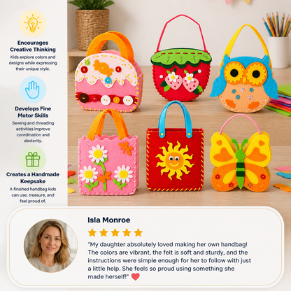 DIY Cute Felt Handbag Sewing Craft Kit for Kids