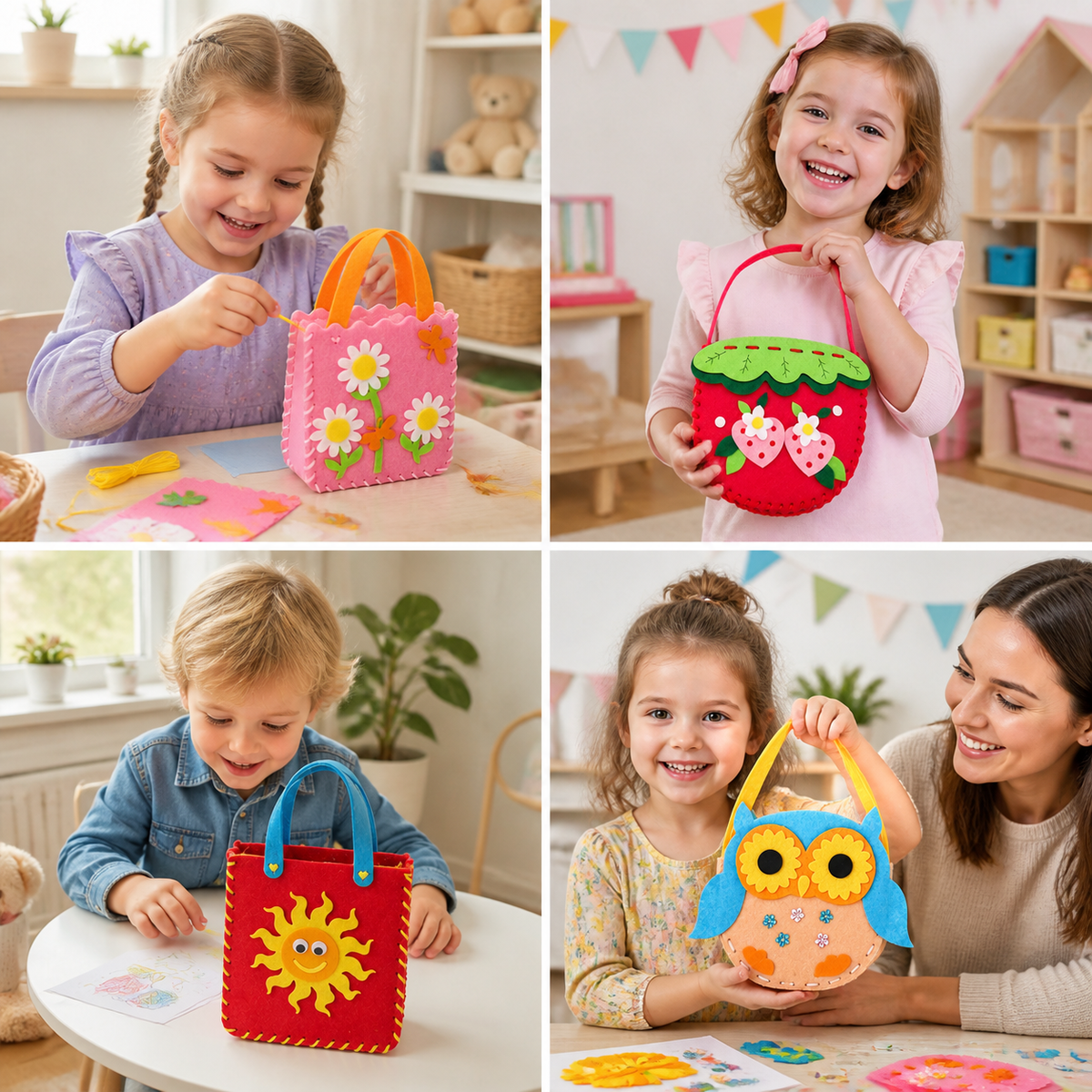 DIY Cute Felt Handbag Sewing Craft Kit for Kids