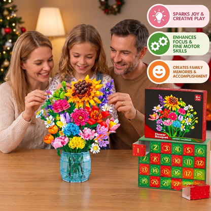 Christmas Building Block Flower Bouquet Advent Calendar