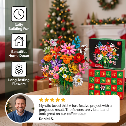 Christmas Building Block Flower Bouquet Advent Calendar