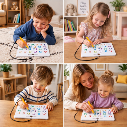 2-in-1 Magnetic Letter Tracing Board for Uppercase & Lowercase Writing Practice