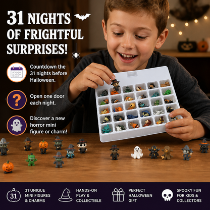 Halloween Countdown Calendar with Surprise Horror Mini Figures & Charms