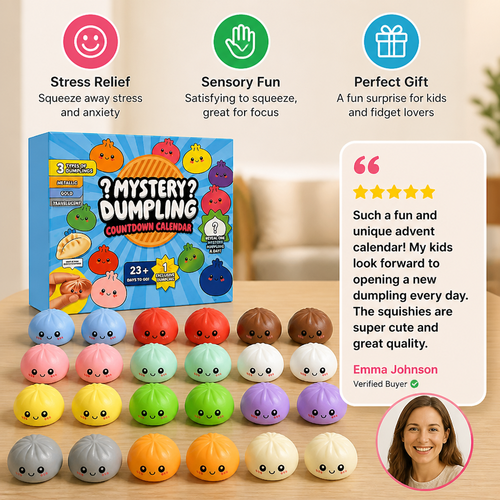 Dumpling Squishy Advent Calendar with Mystery Fidget Surprises
