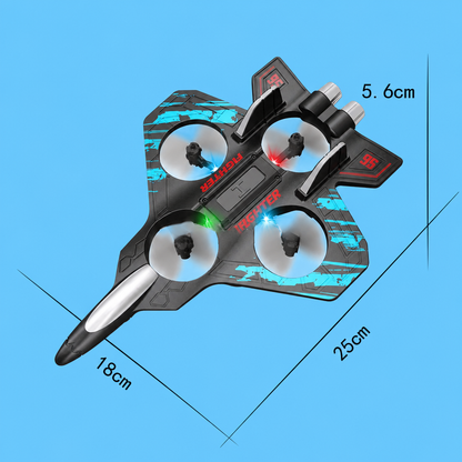 Durable Foam RC Fighter Jet Drone for Indoor & Outdoor Flying – 360° Flips & LED Lights