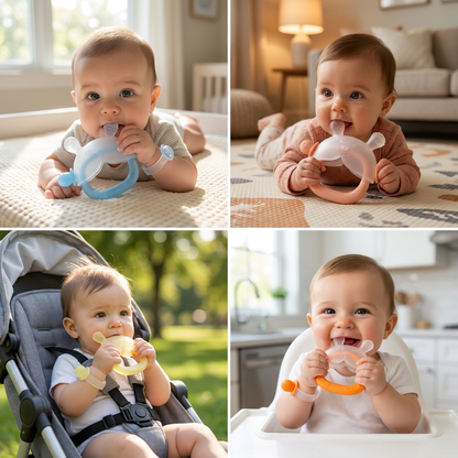 Bunny Baby Teething Mitten – Soft BPA-Free Silicone Gum Soother with Anti-Drop Wristband (3–18 Months)