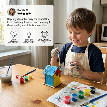 Colorful DIY Wooden Birdhouse Kit for Kids – Paint & Craft Set