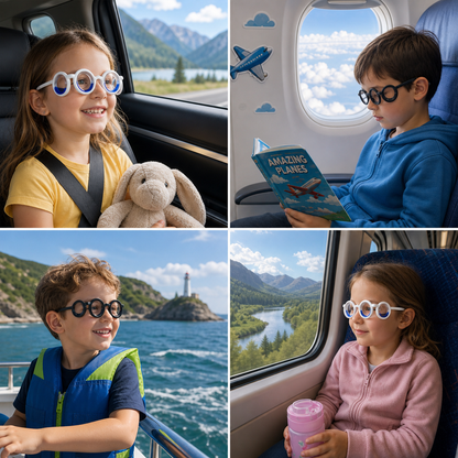 Kids Motion Sickness Glasses – Ultra-Light Relief for Travel Nausea