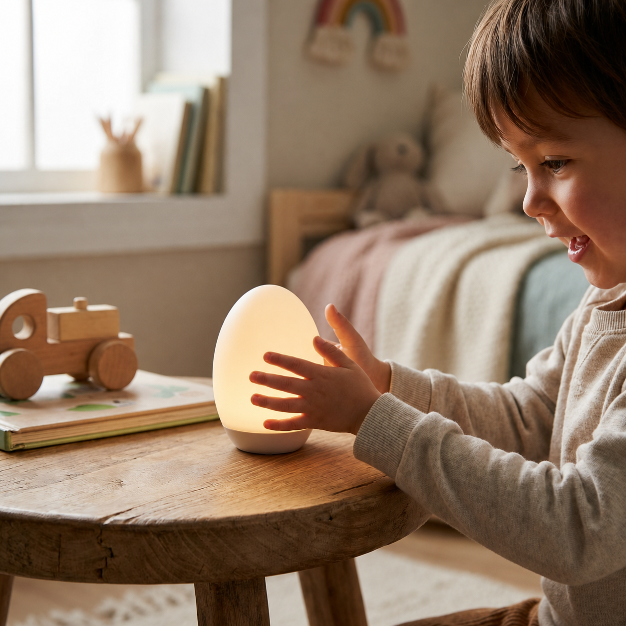Egg-Shaped Silicone Night Light – Touch Control
