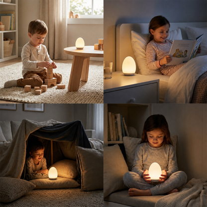 Egg-Shaped Silicone Night Light – Touch Control