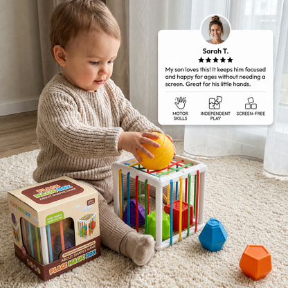 Montessori shapebox – sorting and motor skills game