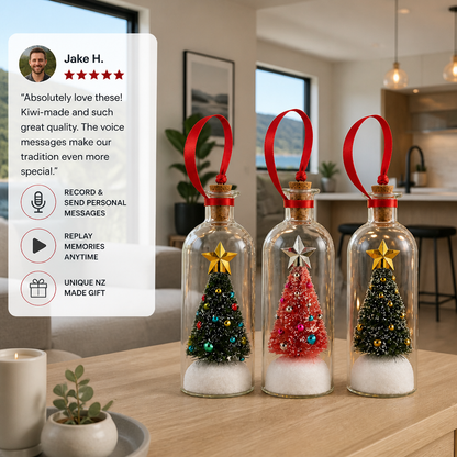 Recordable Christmas Message-in-a-Bottle Ornament with Voice Playback