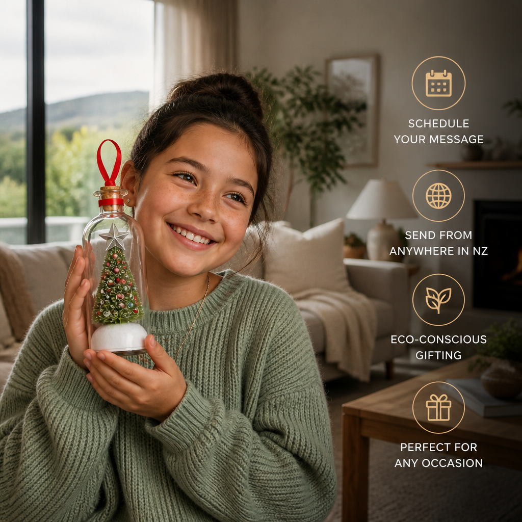 Recordable Christmas Message-in-a-Bottle Ornament with Voice Playback