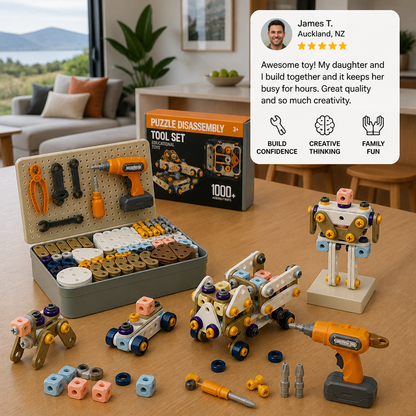Kids’ DIY Tool Kit with Electric Drill – STEM Building Playset